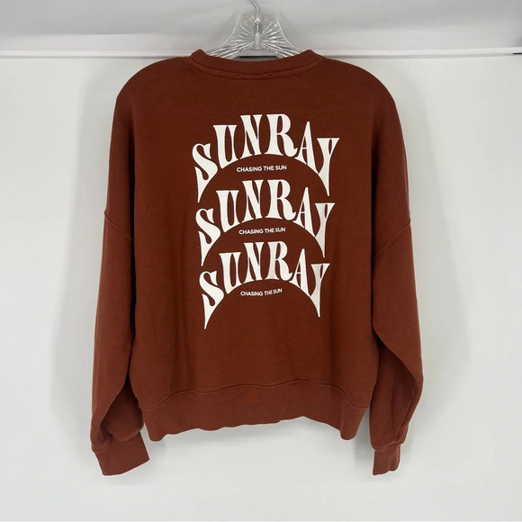 Scotch & Soda Burnt Orange - Brown "Sunray" Graphic Casual Designer Sweatshirt S - Picture 6 of 7